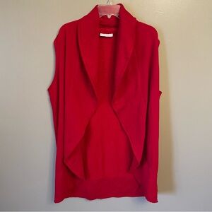 Bryn Walker Womens Cotton & Bamboo Fleece Long Wrap Vest Open Duster Size XL